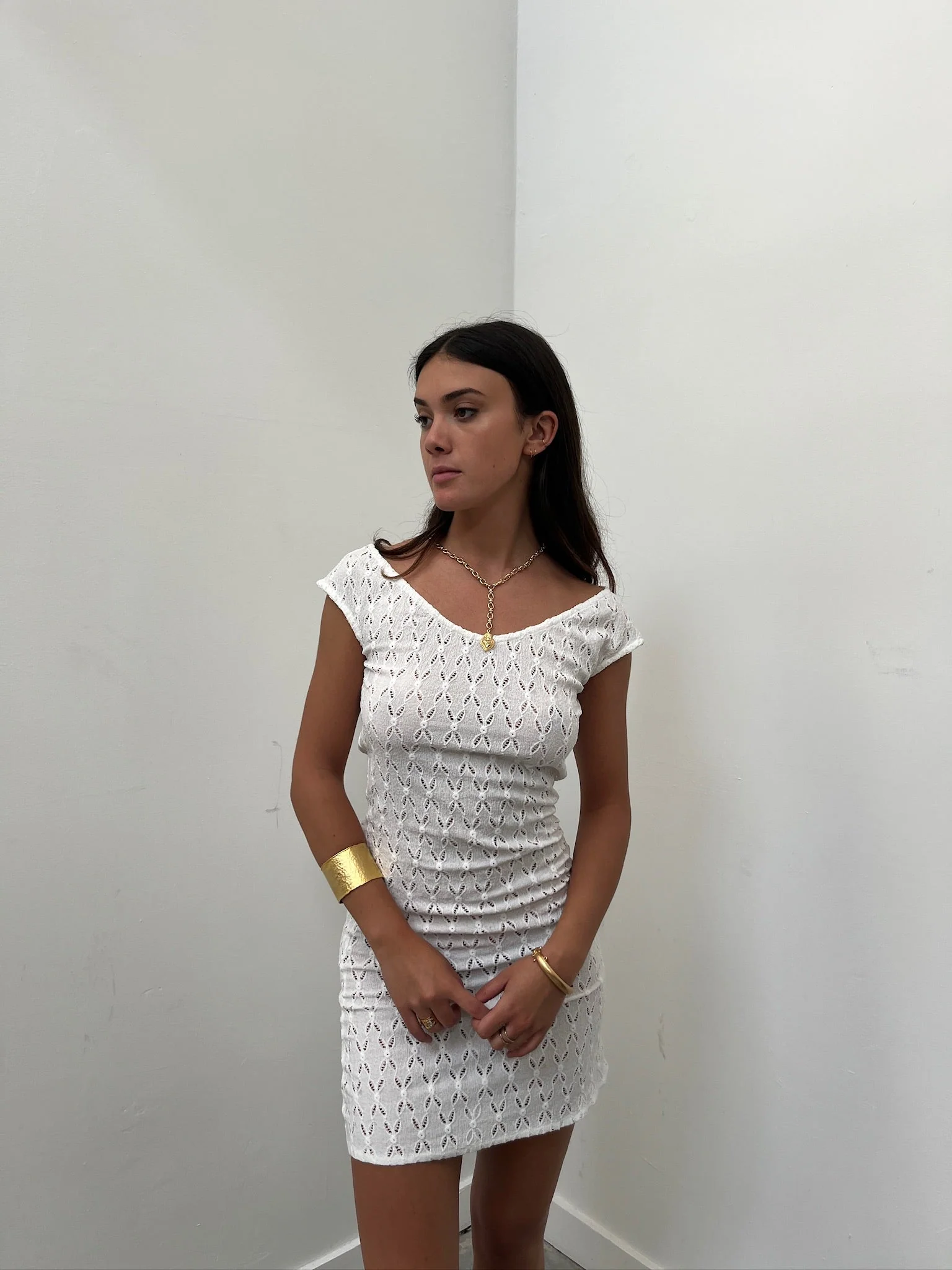 Erica Dress | White Knit - Image 5
