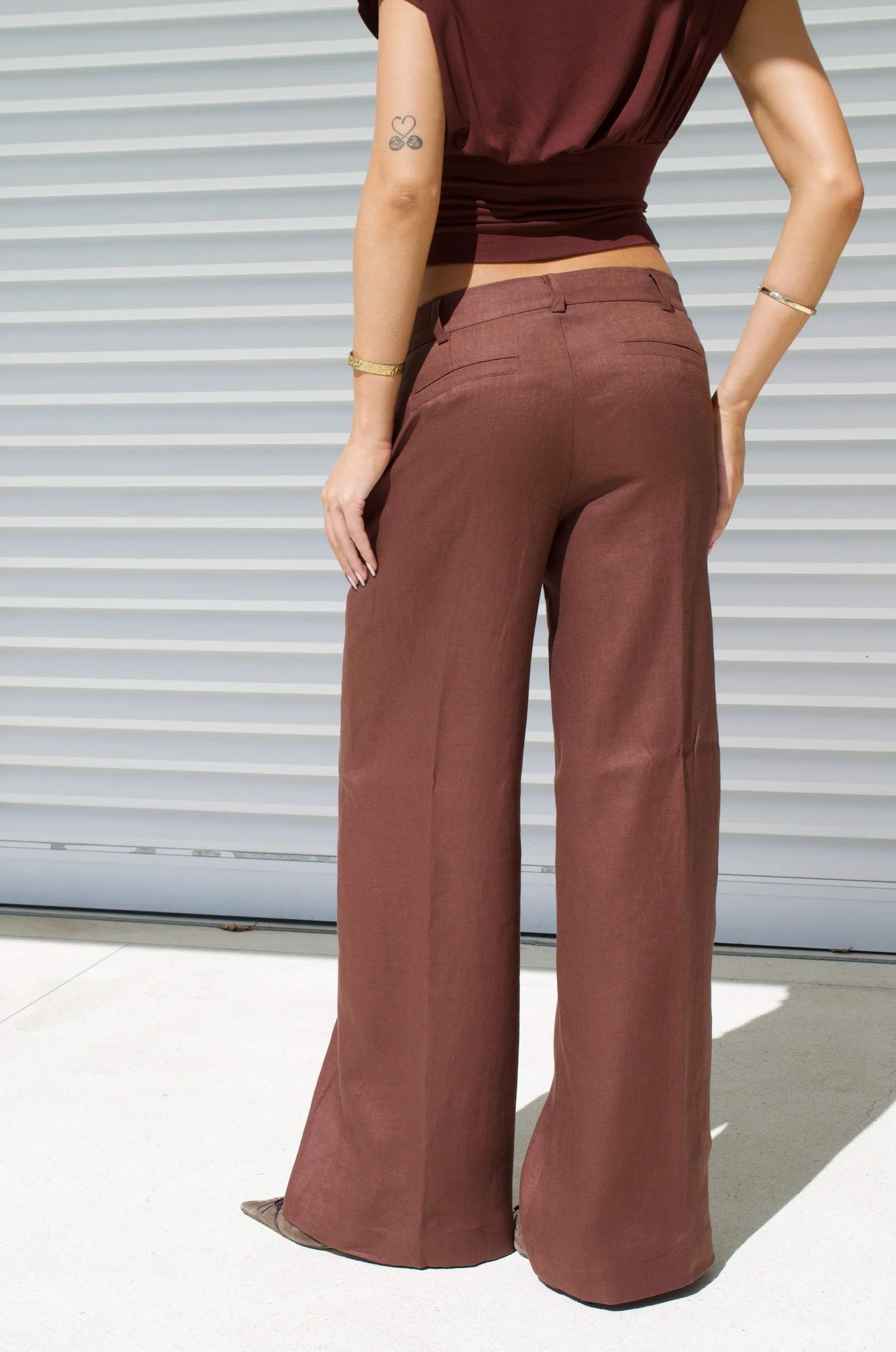 Gea Trousers | Chocolate Linen - Image 3