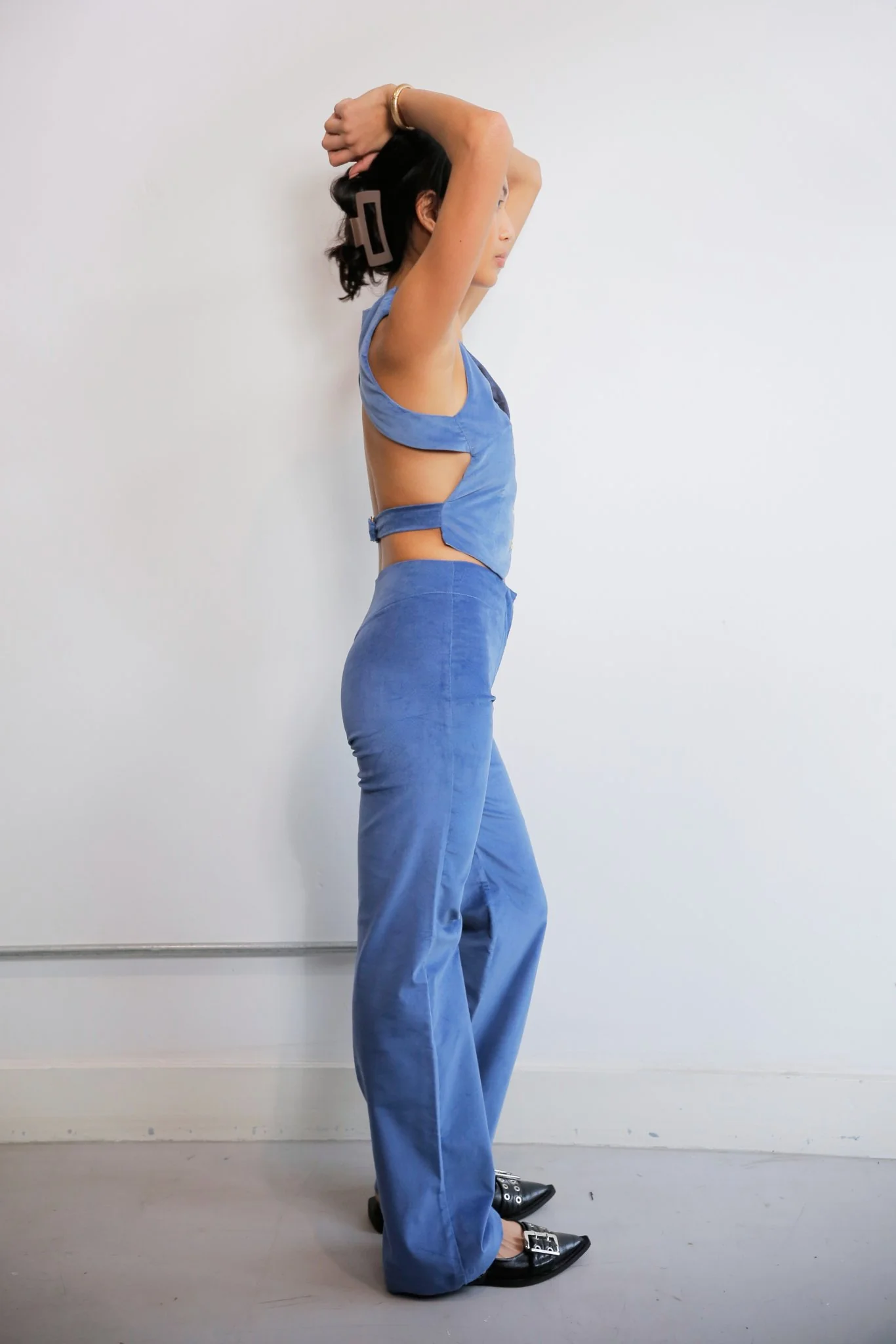 Ice Blue Velvet Suit - Image 4