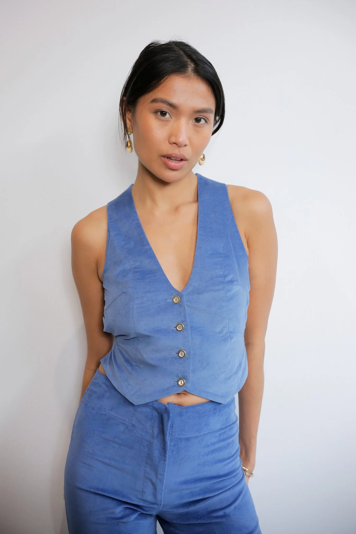 Ice Blue Velvet Suit - Image 5