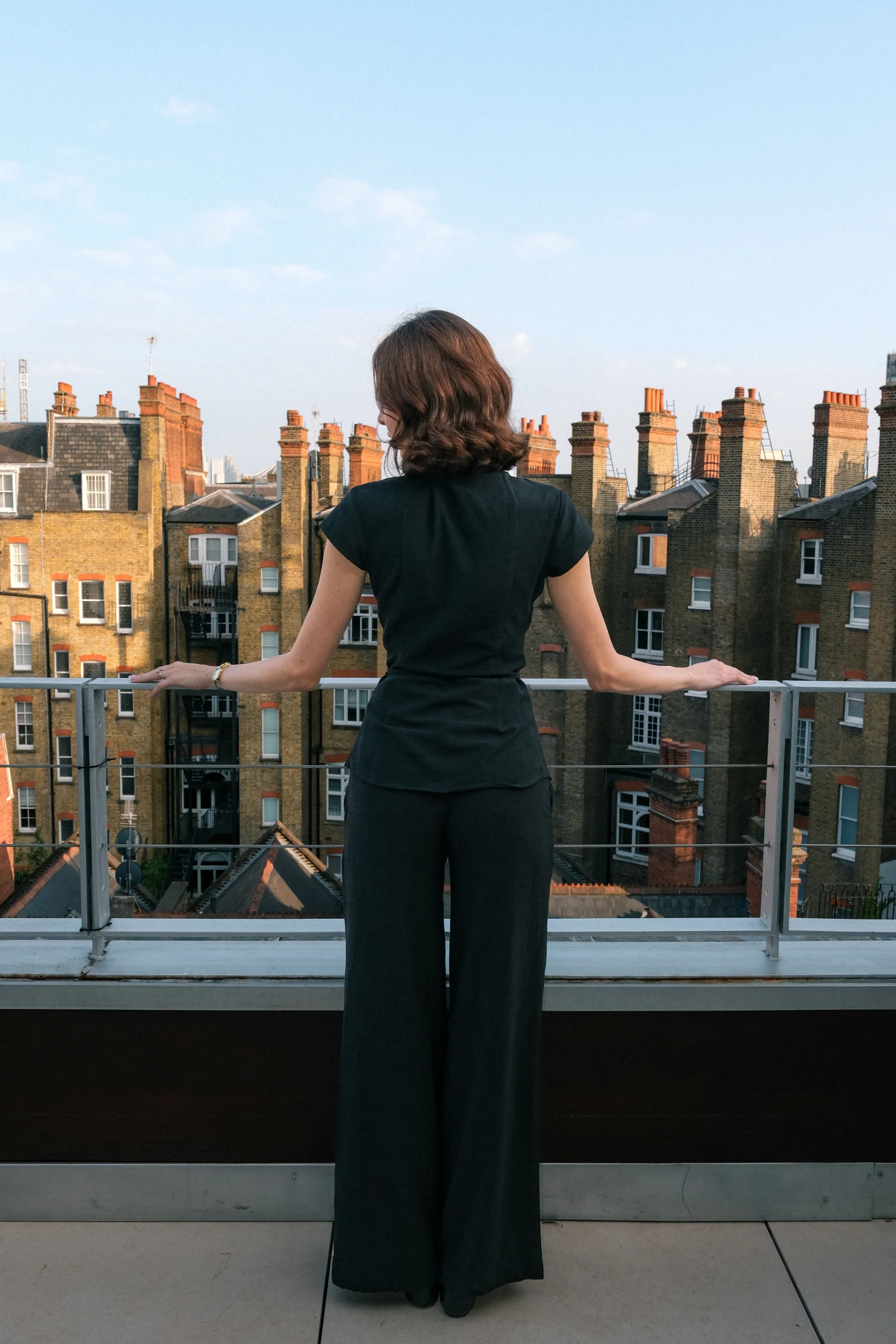 Keyhole Cap Sleeve Shirt | Black Twill - Image 5