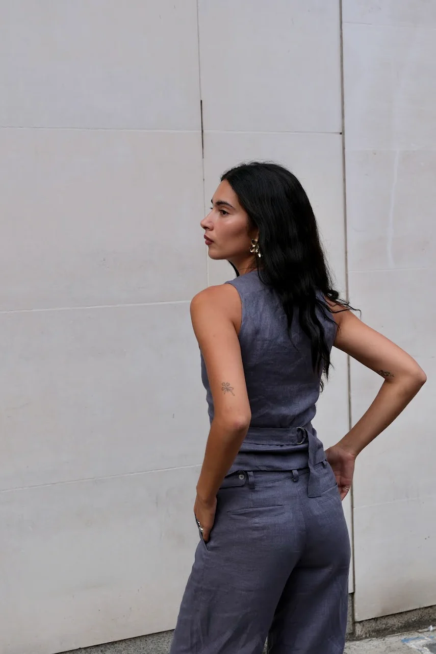 Linen Highline Waistcoat | Haze - Image 4