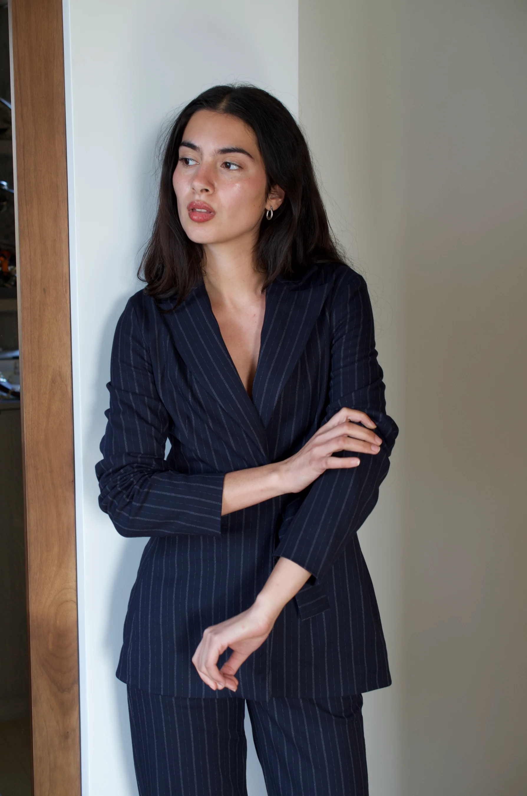 Navy Pinstripe Suit - Image 3