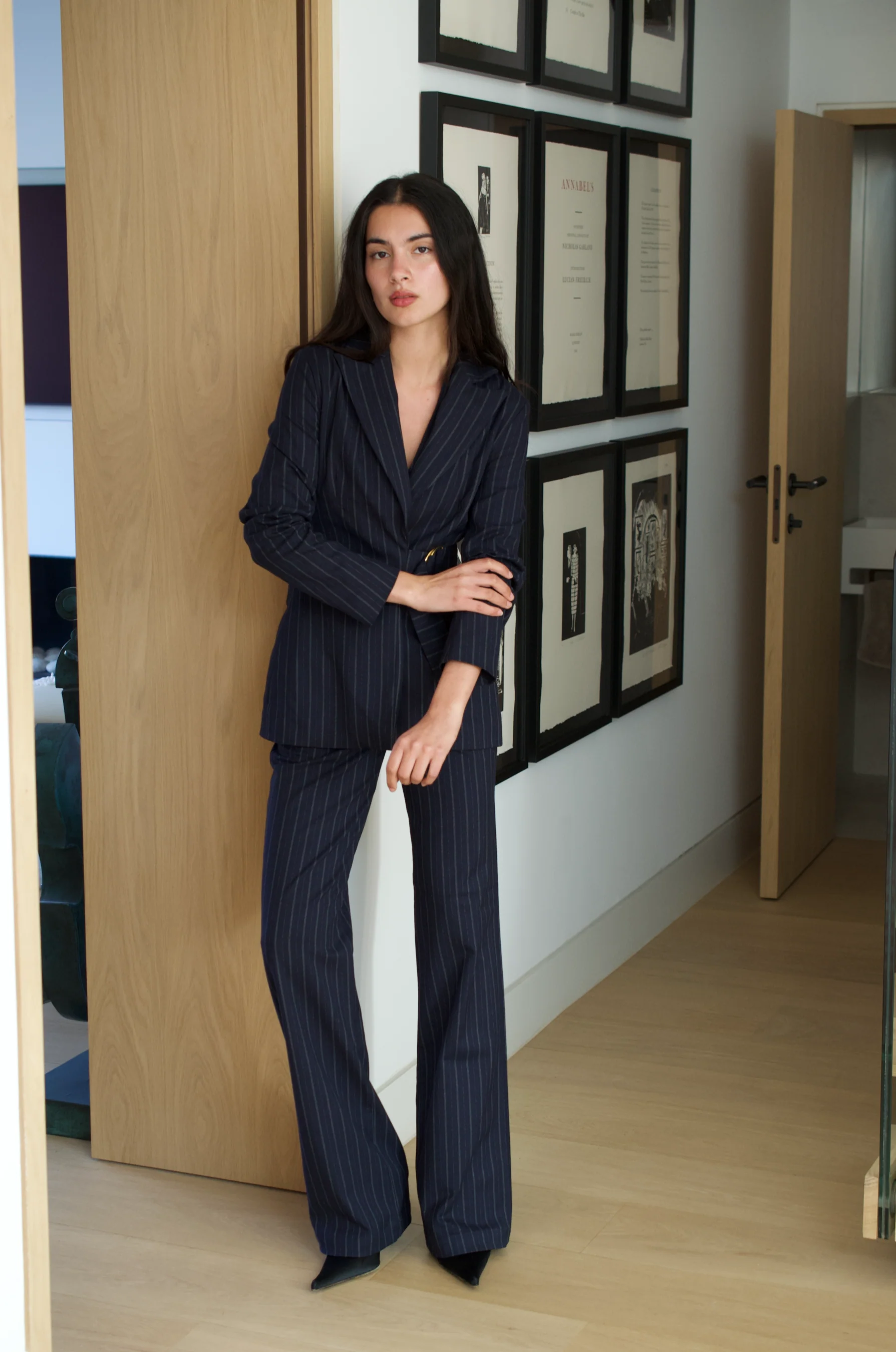 Navy Pinstripe Suit - Image 4