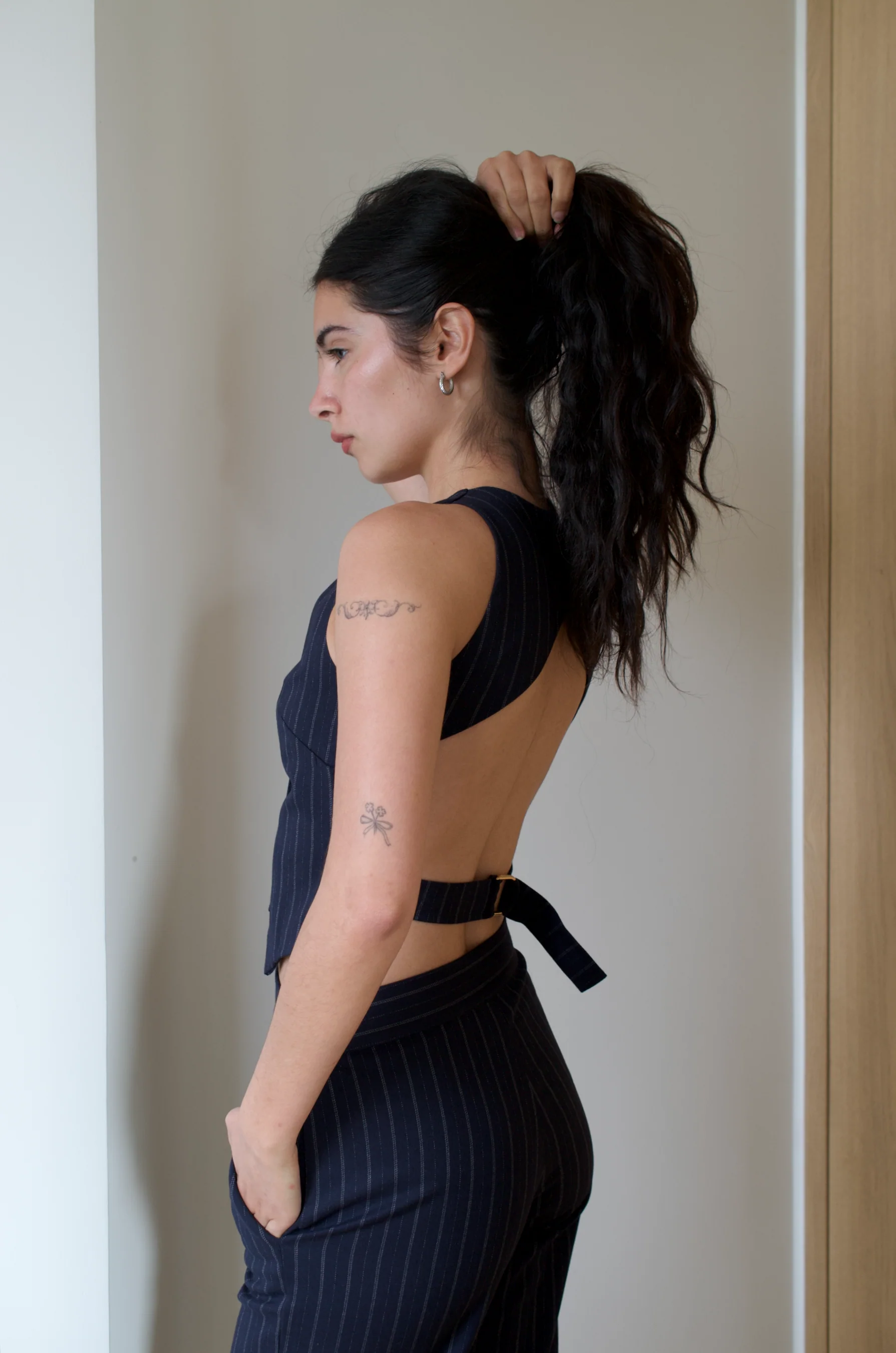 Navy Pinstripe Suit - Image 5