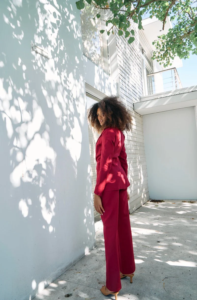 Raspberry Linen Suit - Image 3