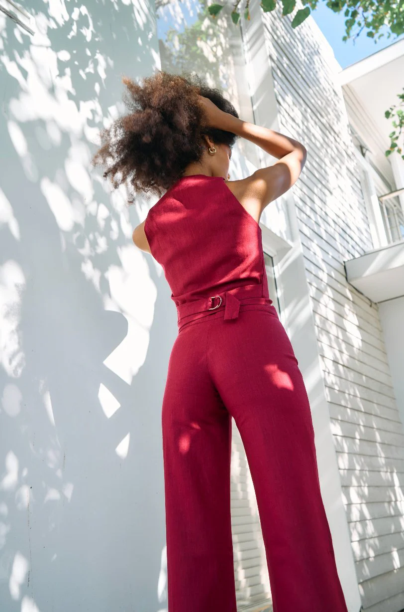 Raspberry Linen Suit - Image 5