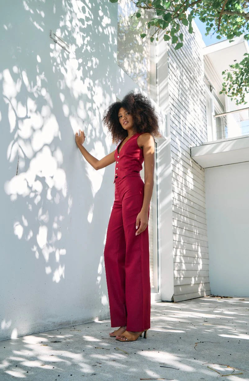 Raspberry Linen Suit - Image 6