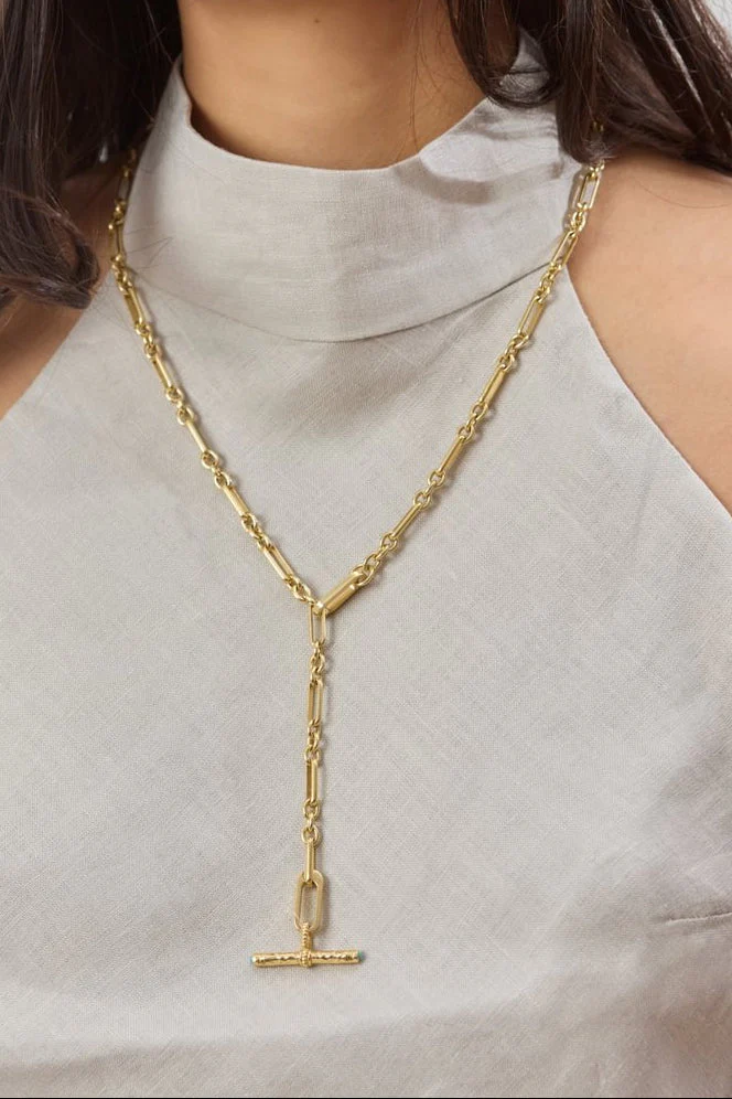 T-Bar Maxi Necklace | Turquoise - Image 4