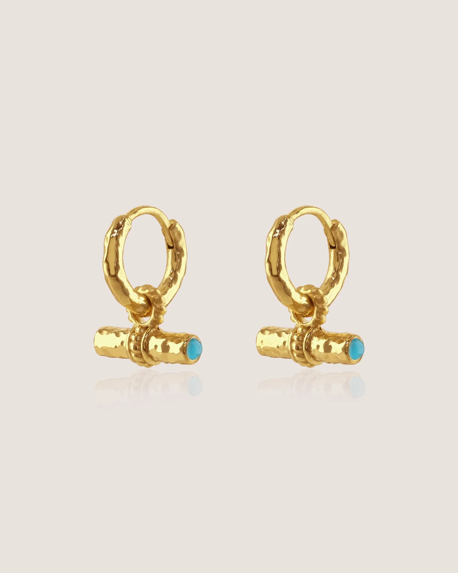 T-Bar Mini Hoops | Turquoise - Image 5